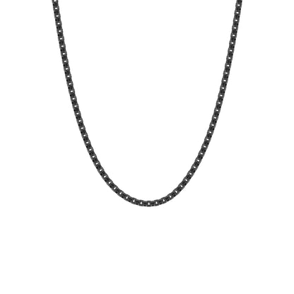 Boxed Chain Necklace Black Adjustable 50-60cm/20-24'