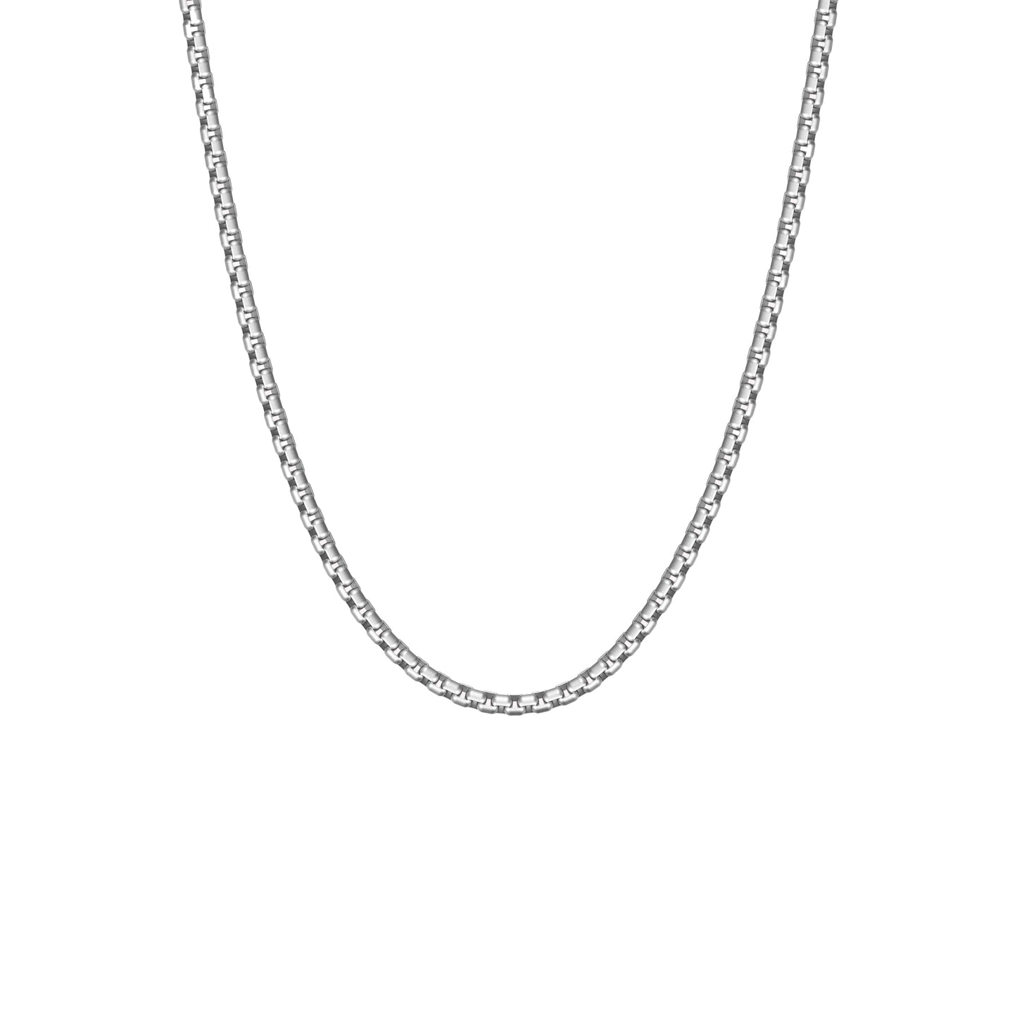 Boxed Chain Necklace Silver Adjustable 50-60cm/20-24' stainless steel jewelry for men steel and barnett