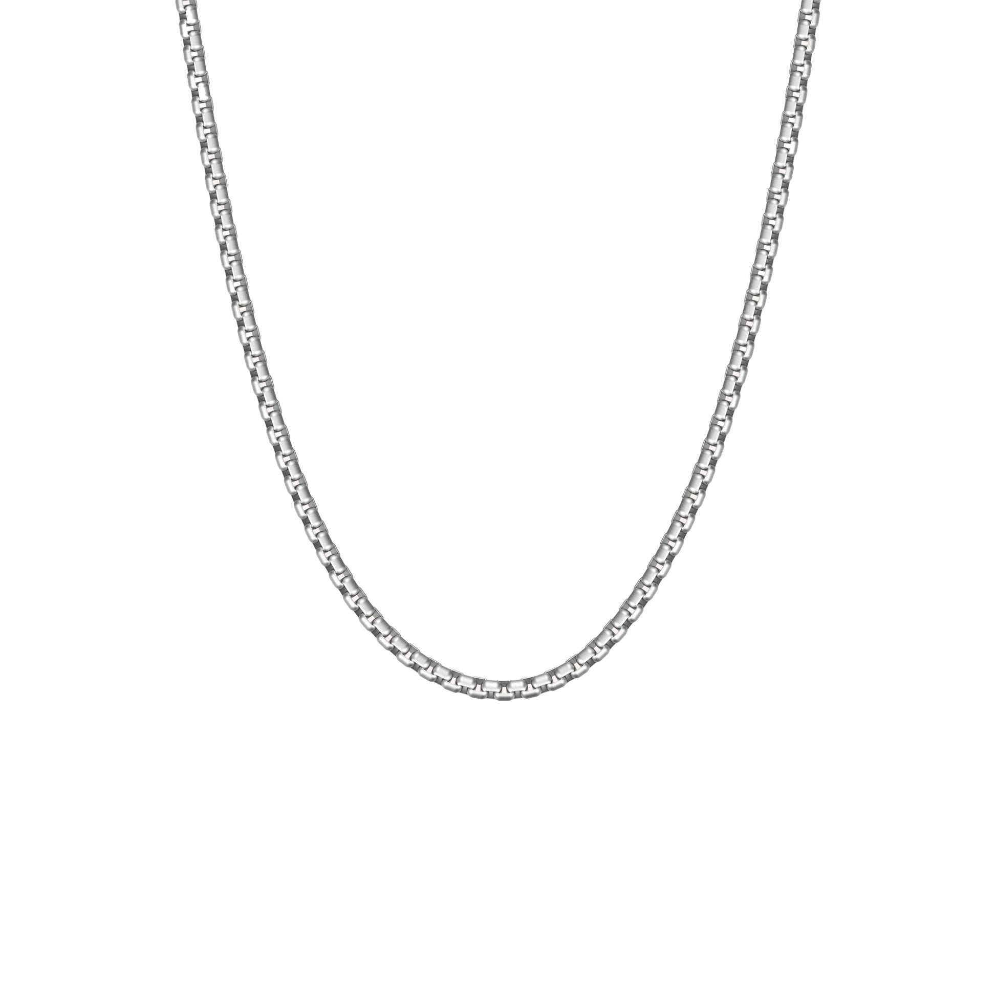 Boxed Chain Necklace Silver Adjustable 50-60cm/20-24' stainless steel jewelry for men steel and barnett