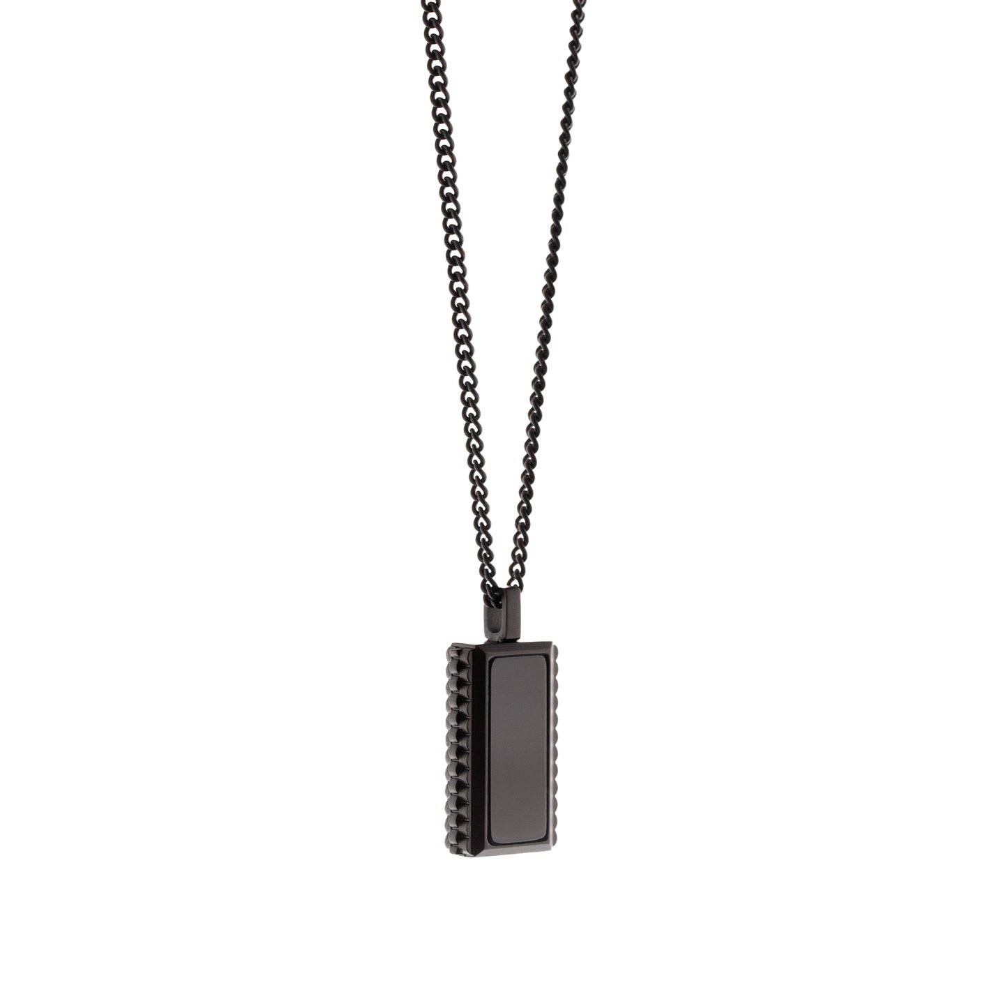 black pendant necklace chain for men Hatton Gemstone Necklace Black/Black Onyx Adjustable 60-70cm/24-28' steel and barnett