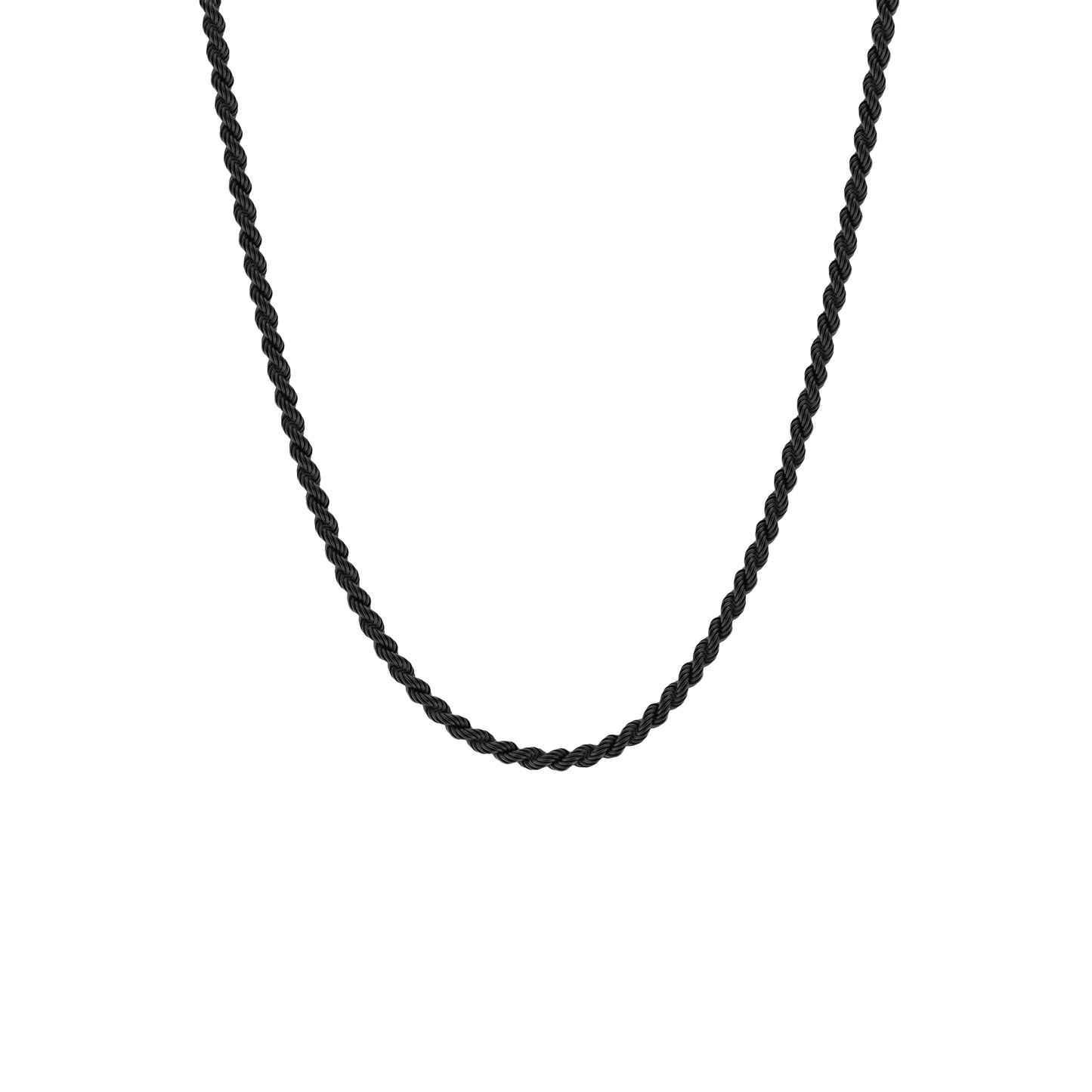 Helix Chain Necklace Black Adjustable 50-60cm/20-24' for men steel and barnett