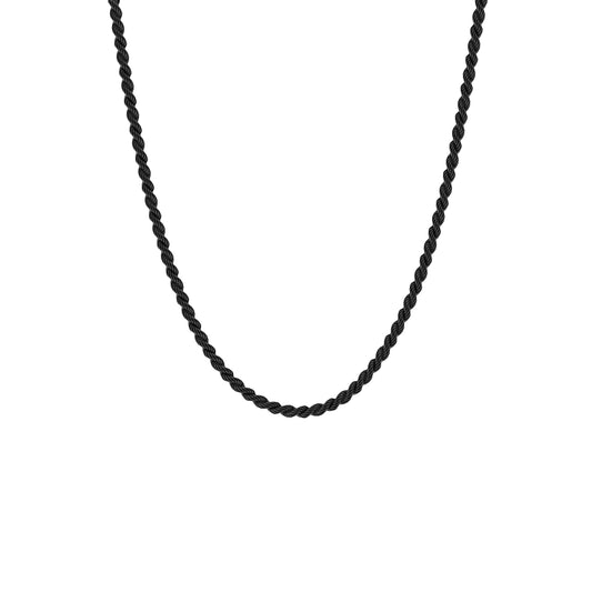 Helix Chain Necklace Black Adjustable 50-60cm/20-24' for men steel and barnett