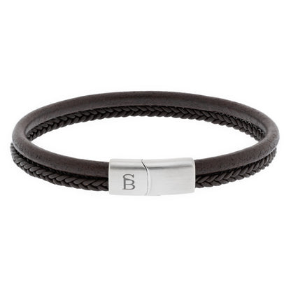 leather bracelet for men stainless steel clasp steel and barnett