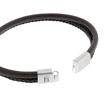 leather bracelet for men stainless steel clasp steel and barnett