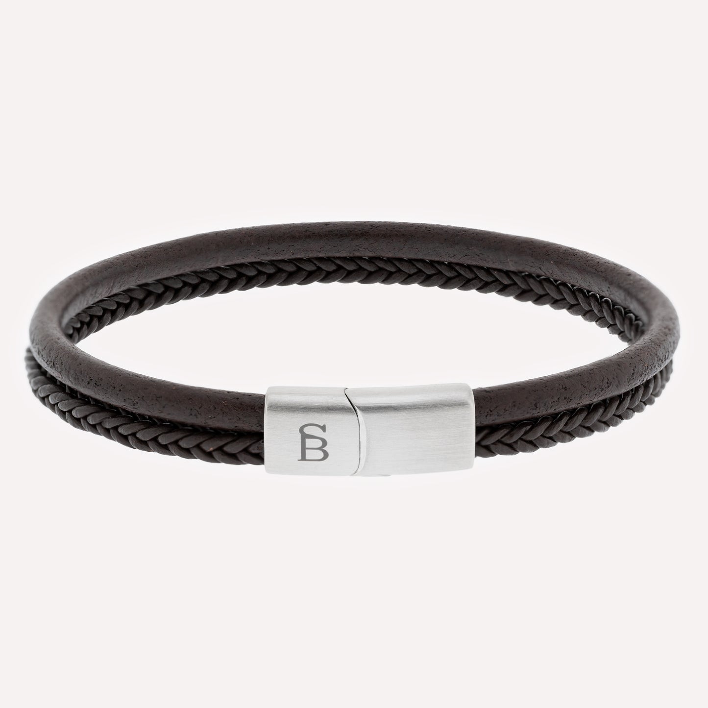 leather bracelet for men stainless steel clasp steel and barnett