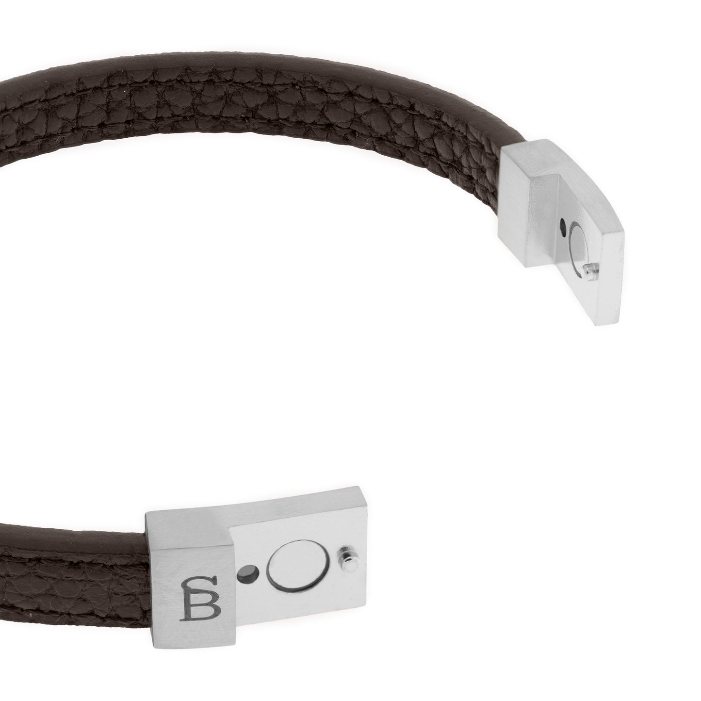 brown_Grady_PebbledLeatherBracelet_CowhideLeatherBraceletformen_GenuineLeather_StainlessSteelBracelet_Brown