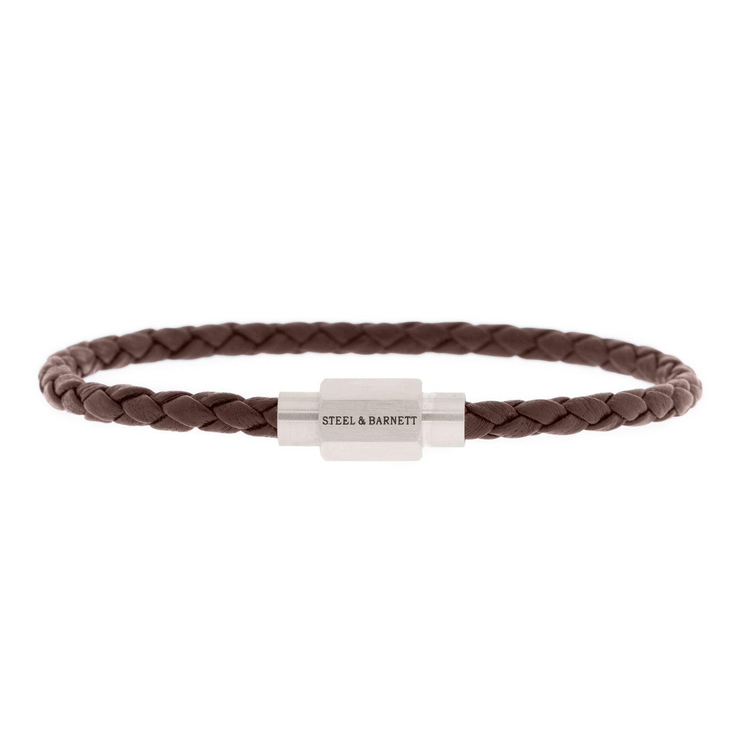 thin leather bracelet brown jewelry for men steel and barnett stinless steel