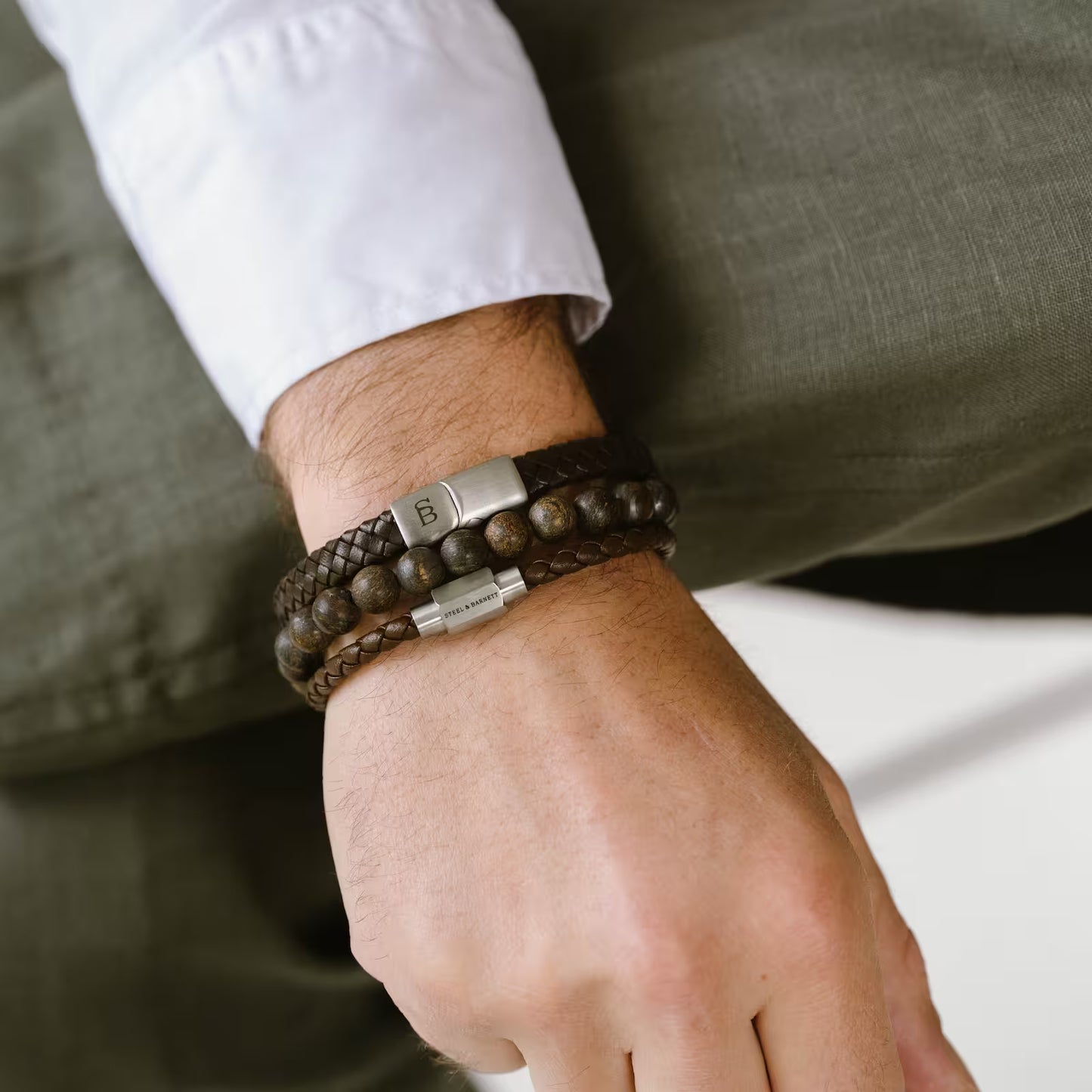 Riley Leather Bracelet Brown