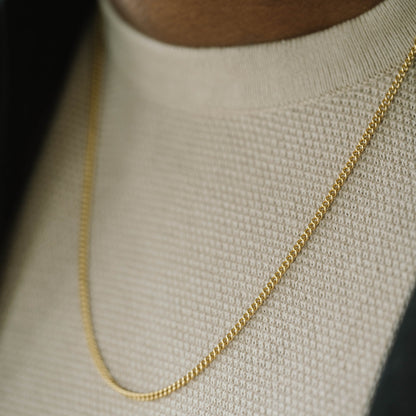 gold chain necklace and ring set for men by steel and barnett Minimal18KGoudHalsketting