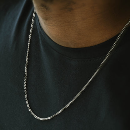 minimal silver chain for men necklace stainless steel steel and barnett  Minimal Chain Necklace silver Adjustable 50-60cm/20-24'