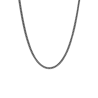 Minimal Chain Necklace Black Adjustable 50-60cm/20-24'