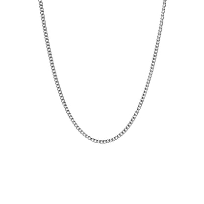 minimal silver chain for men necklace stainless steel steel and barnett  Minimal Chain Necklace silver Adjustable 50-60cm/20-24'