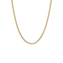 Thin Stainless Steel Box Chain Necklace in 18K Plated Gold