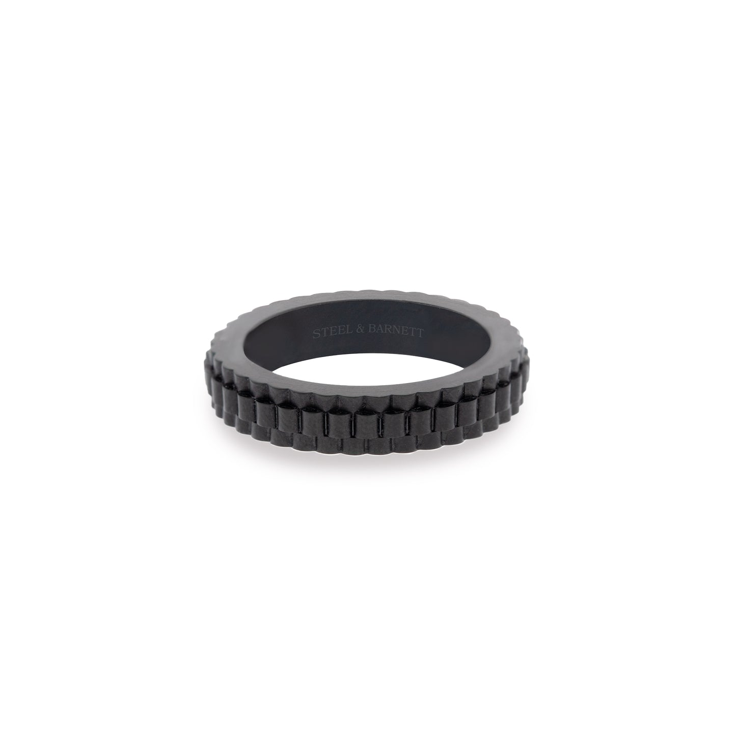 matt black stainless steel ring thin ring minimal jewelry steel and barnett