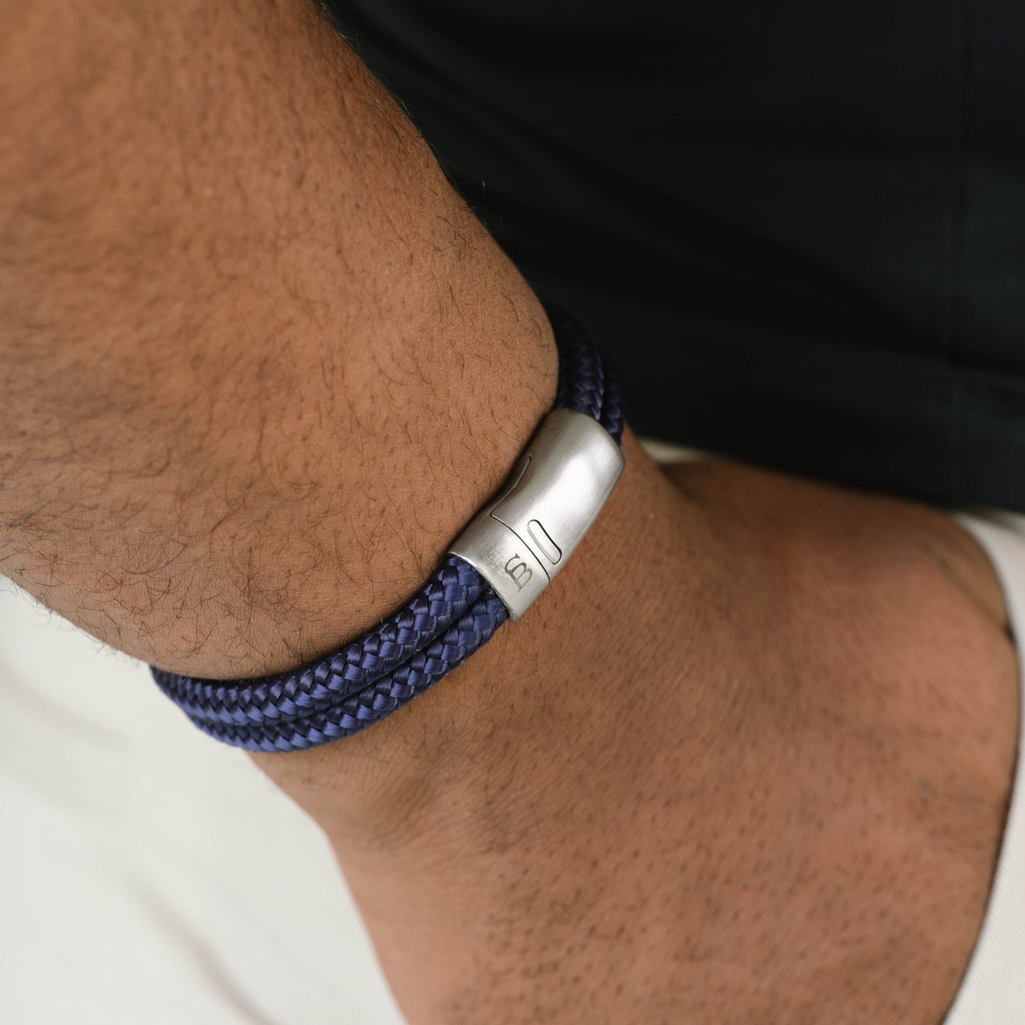 double blue rope bracelet for men by steel and barnett