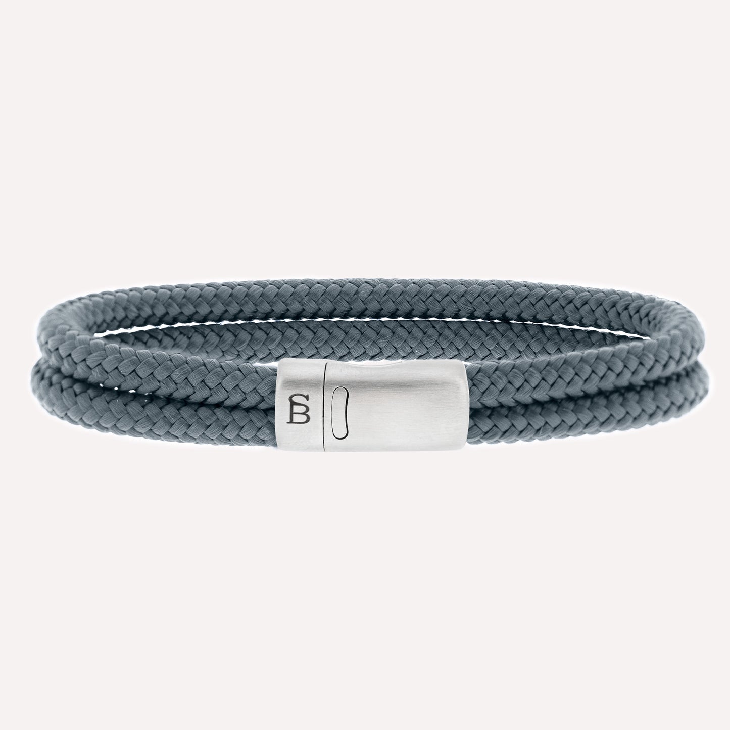 gray double rope bracelet with stainless steel clasp from steel and barnett