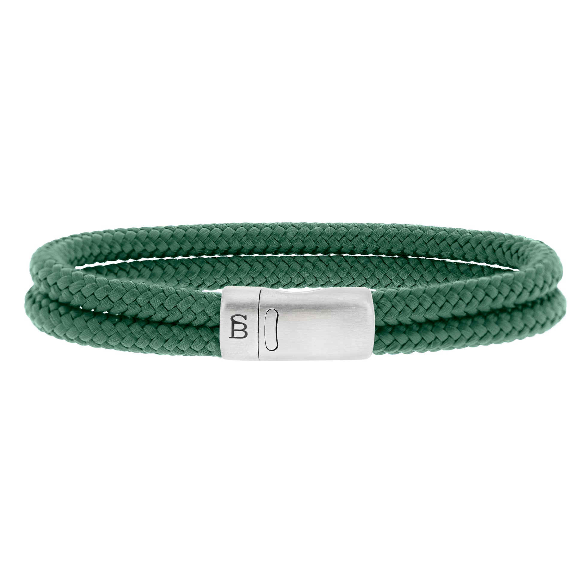 green double rope bracelet with stainless steel clasp from steel and barnett