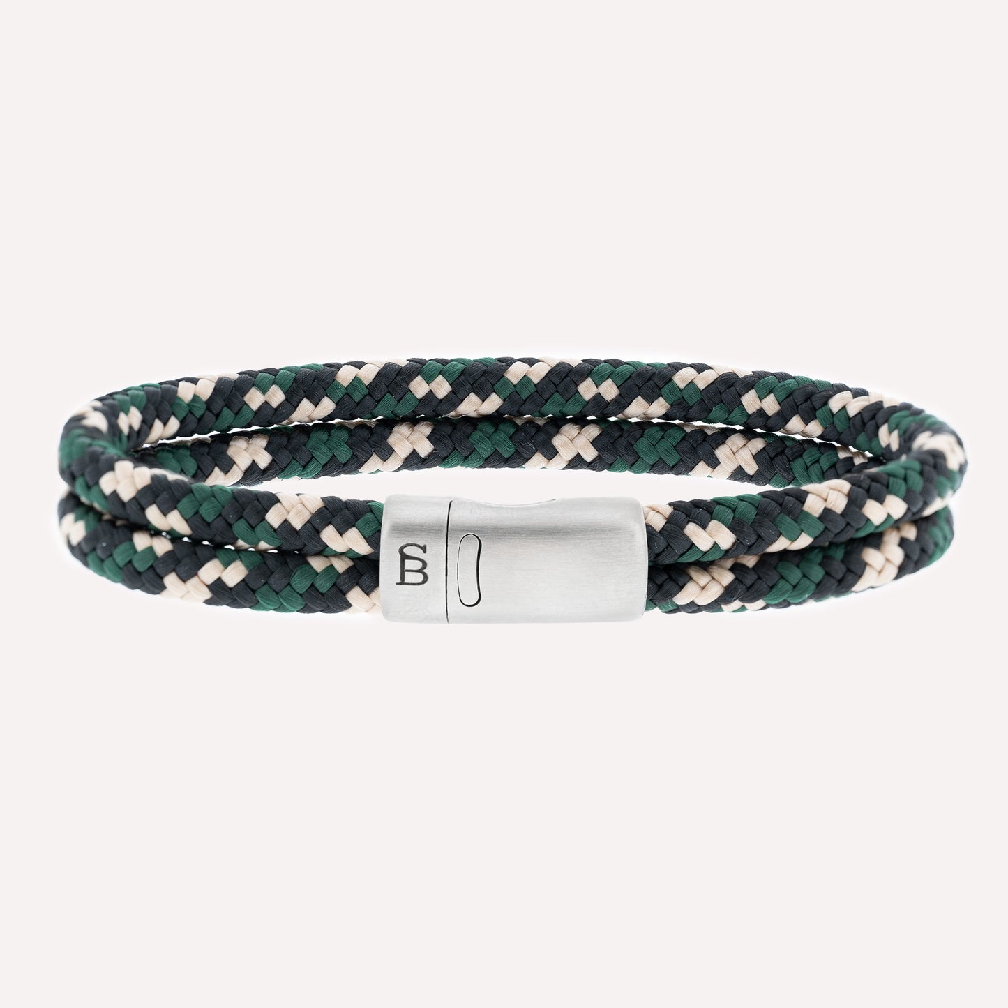 camouflage double rope bracelet with stainless steel clasp from steel and barnett