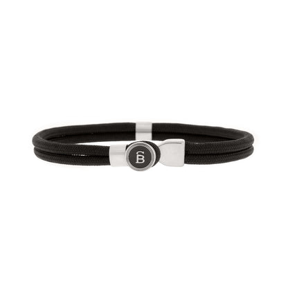 rope bracelet black silber stainless steel Riptide Rope Bracelet Black/Silver