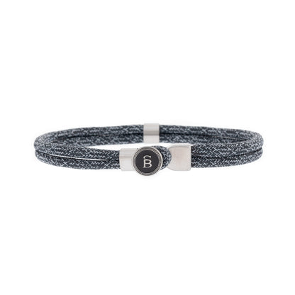 rope bracelet grey stainless steel Riptide Rope Bracelet Black/Silver