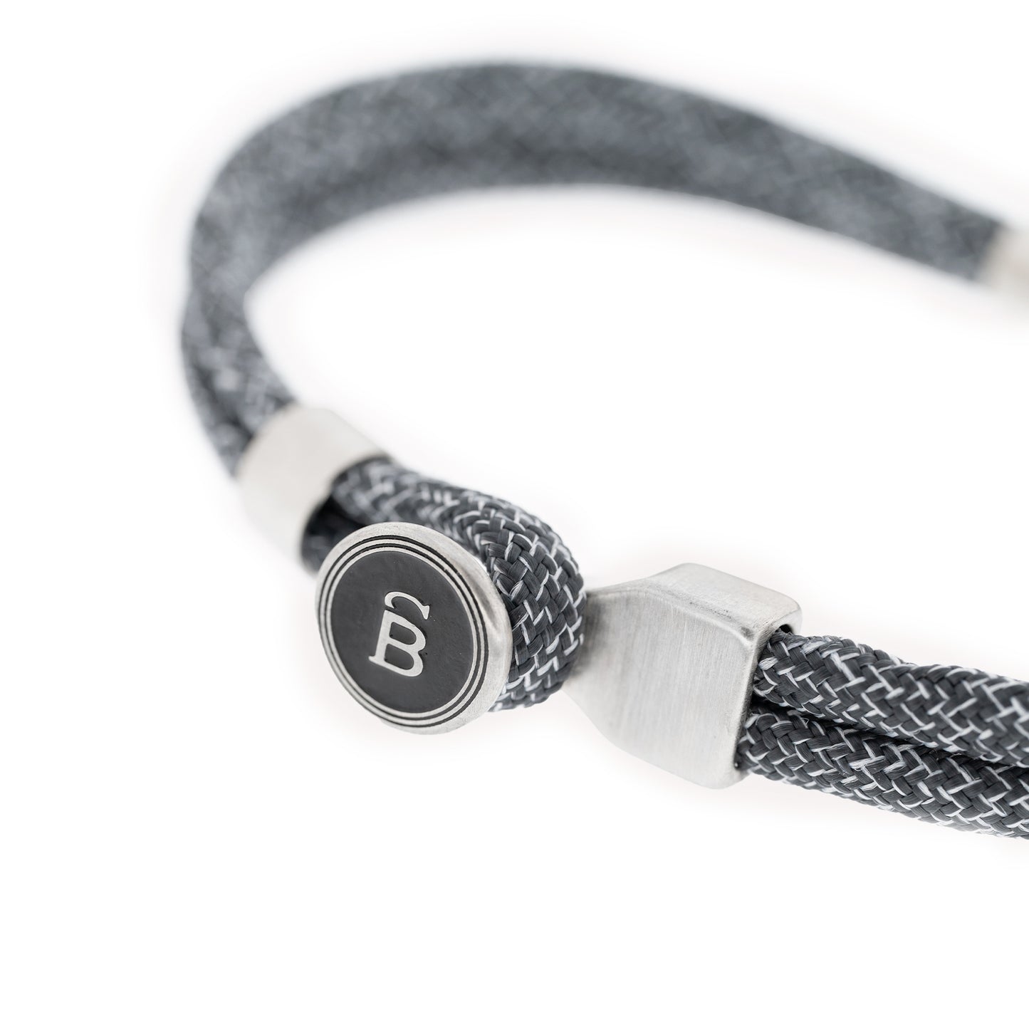 rope bracelet grey stainless steel Riptide Rope Bracelet Black/Silver