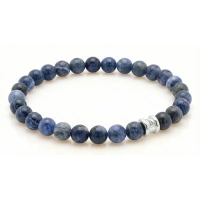 8mm Matte Round Sodalite Gemstone Beaded Bracelet