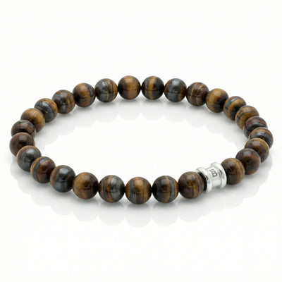 8mm Round Tiger Eye Gemstone Beaded Bracelet