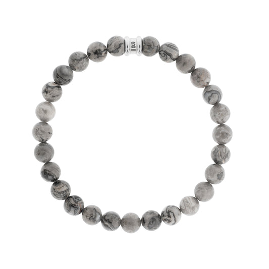 grey beaded stone bracelet gemstone bracelets from steel and barnett