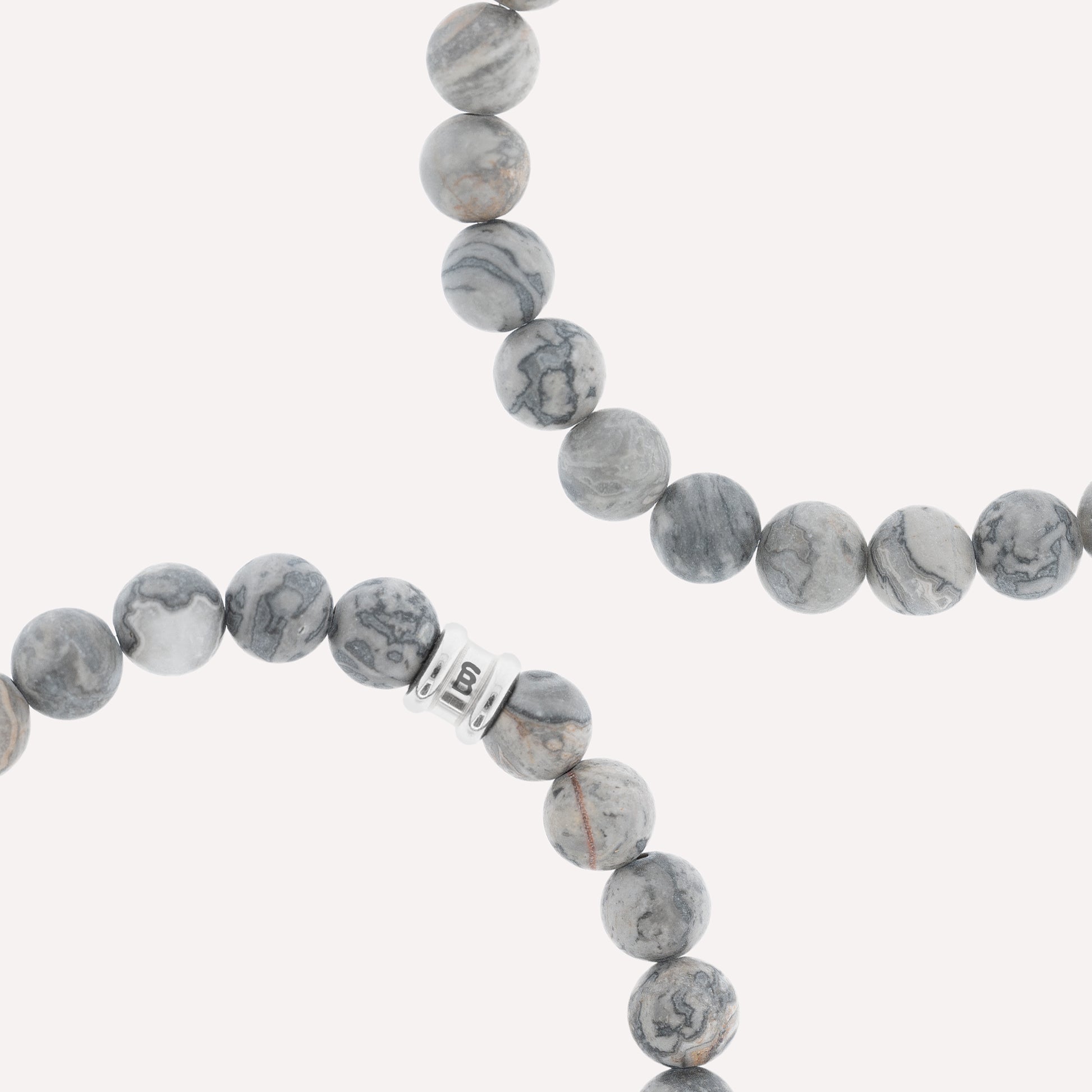 grey gray smoky stone beaded bracelet from steel and barnett
