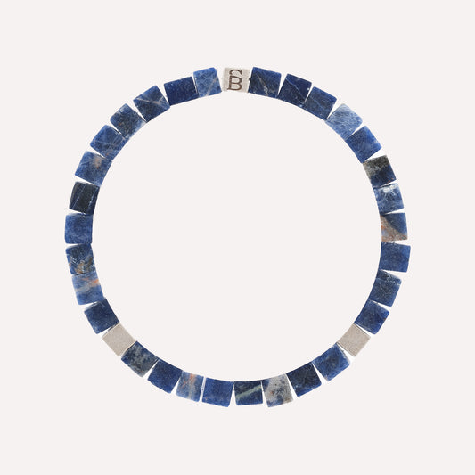 blue beaded gemstone bracelet by steel and barnett