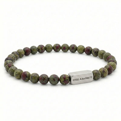 6mm Round Dragon's Blood Jasper Stone Bead Bracelet