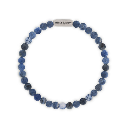 Natural Ned 6mm Round Gemstone Bracelet Matt Sodalite