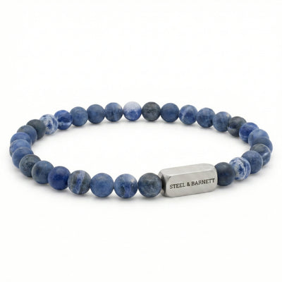 6mm Round Matte Sodalite Gemstone Bead Bracelet