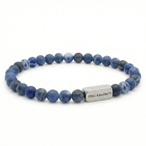 6mm Round Matte Sodalite Gemstone Bead Bracelet