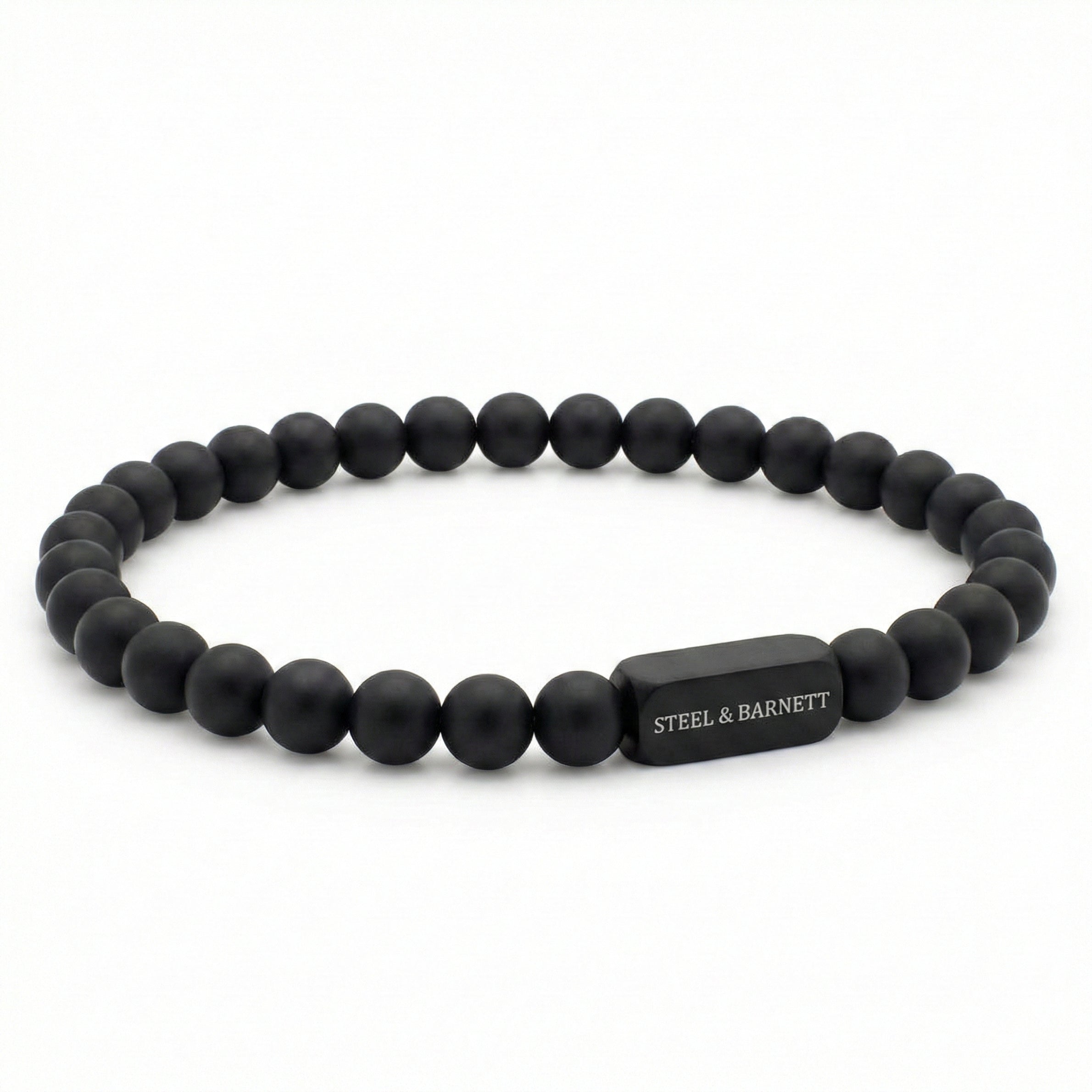 Men's Black Onyx Bracelets | STEEL & BARNETT