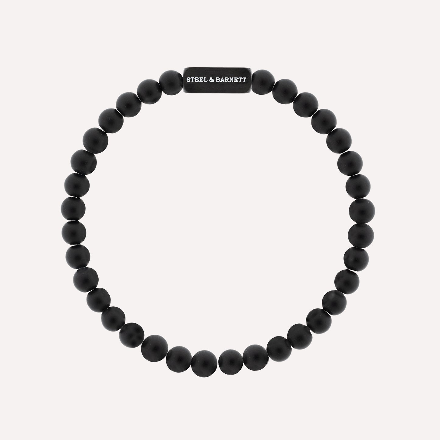 all black bracelet stone bracelet Black Edition 6mm Round Gemstone Bracelet Natural Ned for men steel and barnett