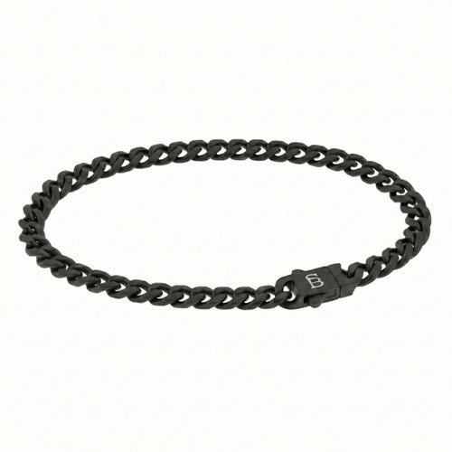 Link Chain Bracelet In Black Stainless Steel
