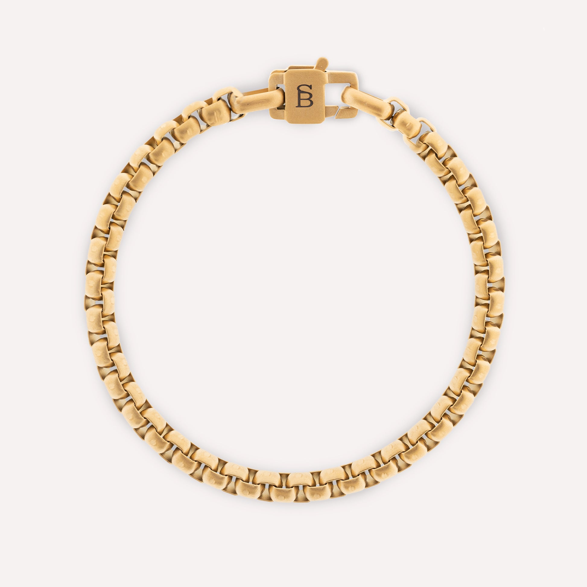 Gold bracelet for men stainless steel steel and barnett Urban Edge 5mm Box Chain Bracelet 18K Gold