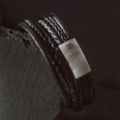 Bonacci Leather Bracelet Black