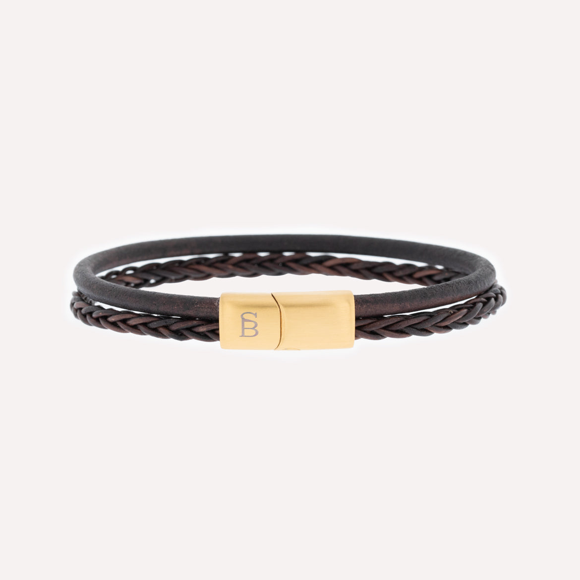 Denby Leather Bracelet 18K Gold/Brown