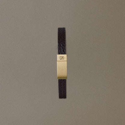 Bracelet Grady Noir/Or 18K en Cuir
