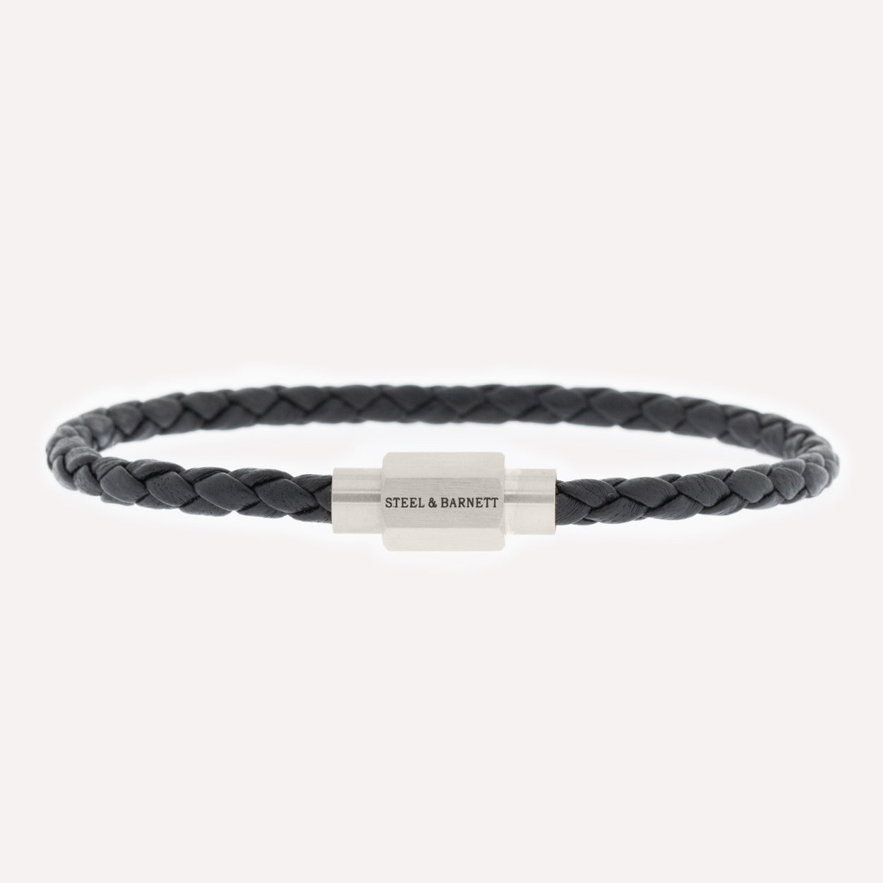thin leather bracelet black jewelry for men steel and barnett stinless steel