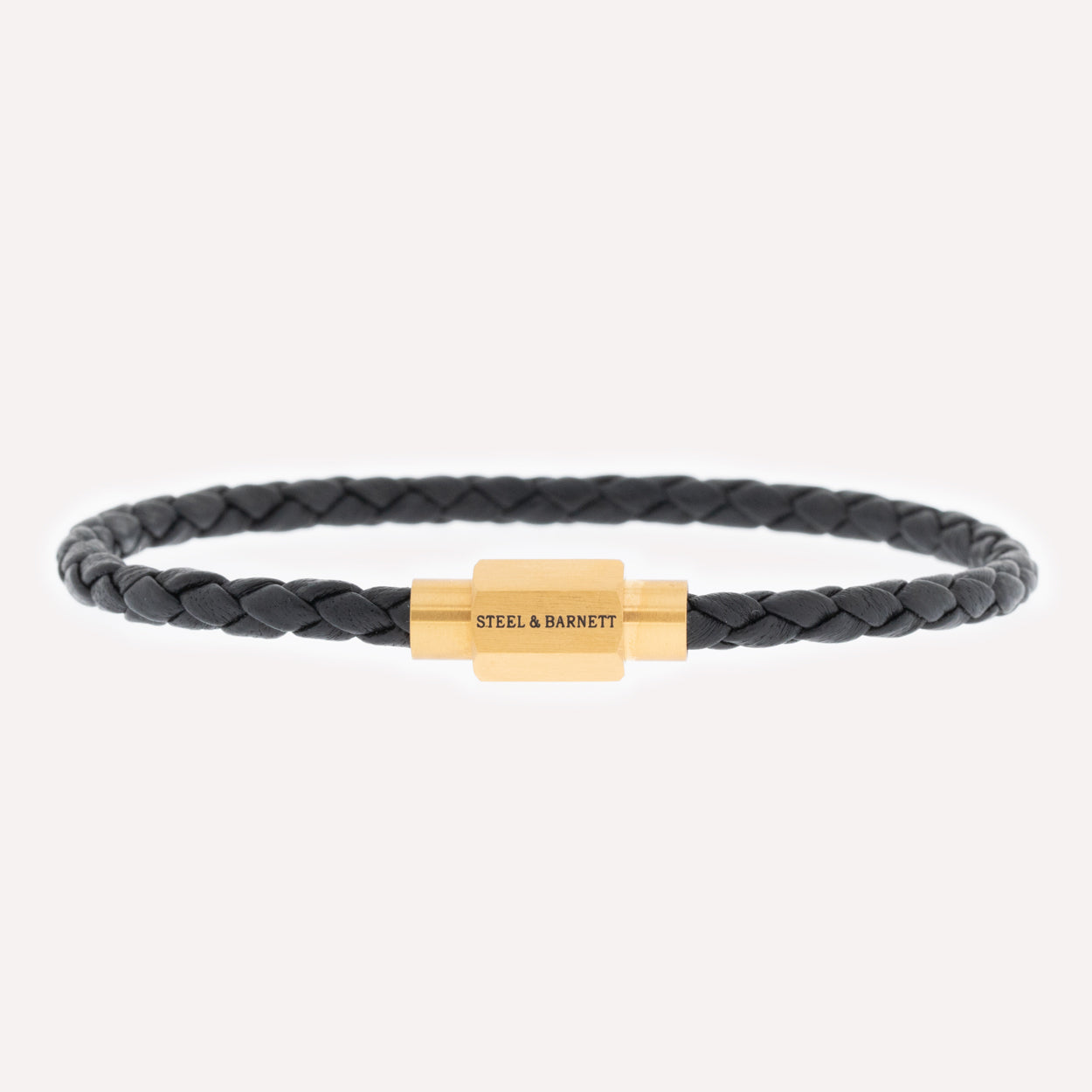 thin leather bracelet black gold jewelry for men steel and barnett stinless steel