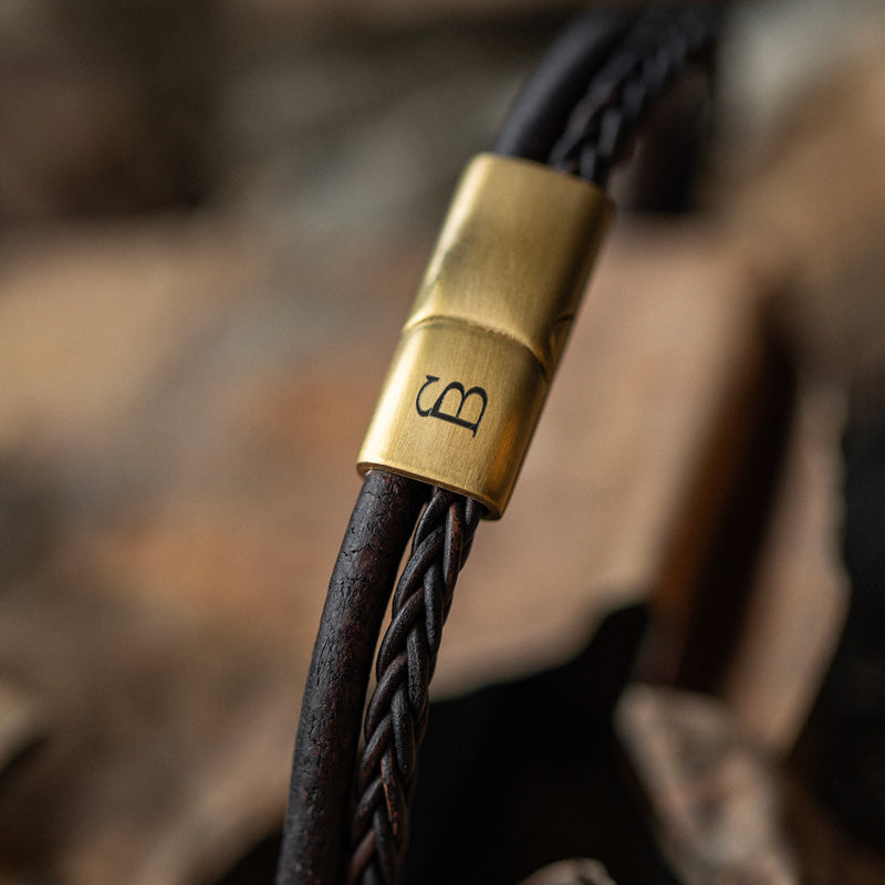 Denby Leather Bracelet Brown/18K Gold