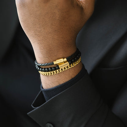 black and gold bracelet set gift bow for men steel and barnett stainless steel gold and black stones