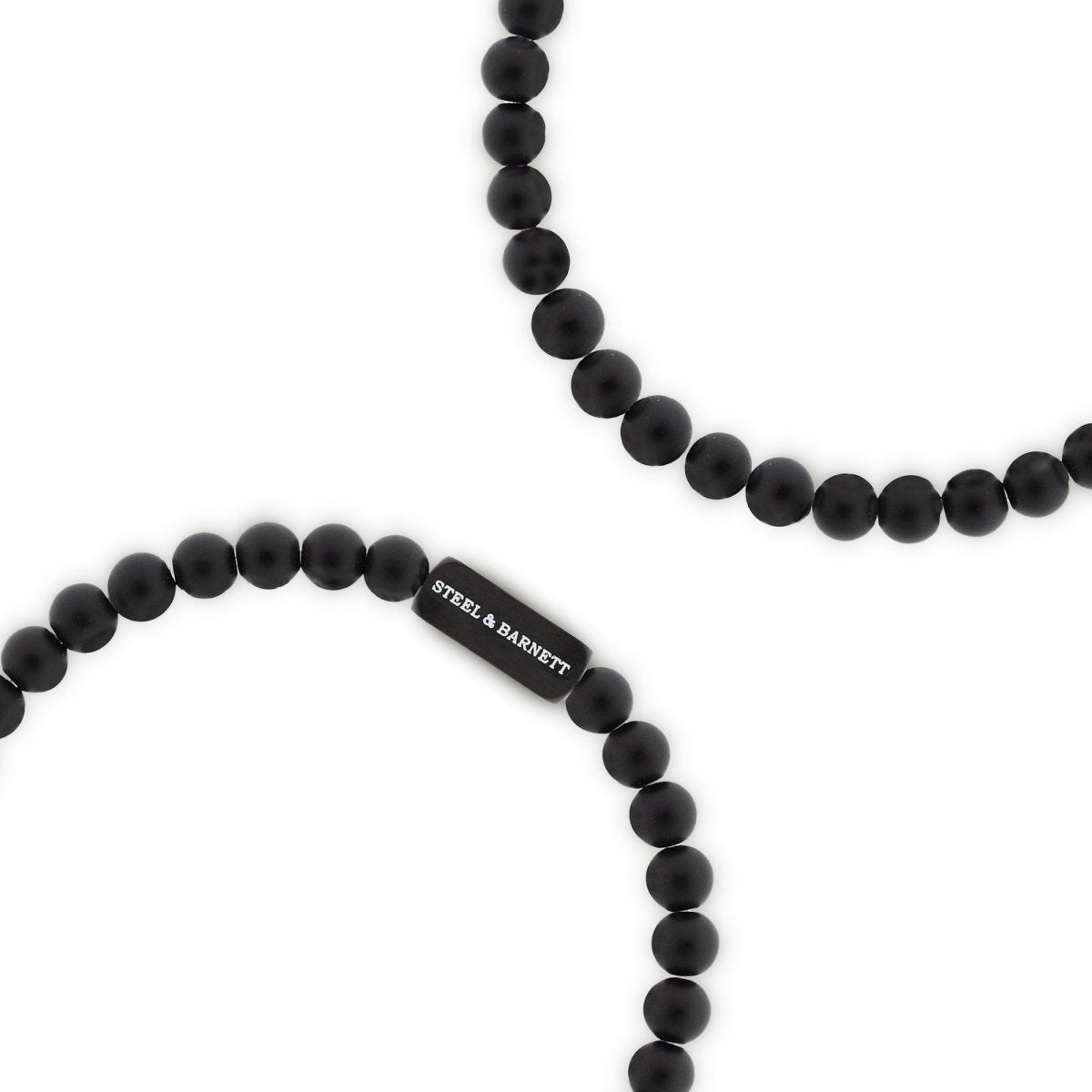 Black Edition 6mm Round Gemstone Bracelet Natural Ned - STEEL & BARNETT