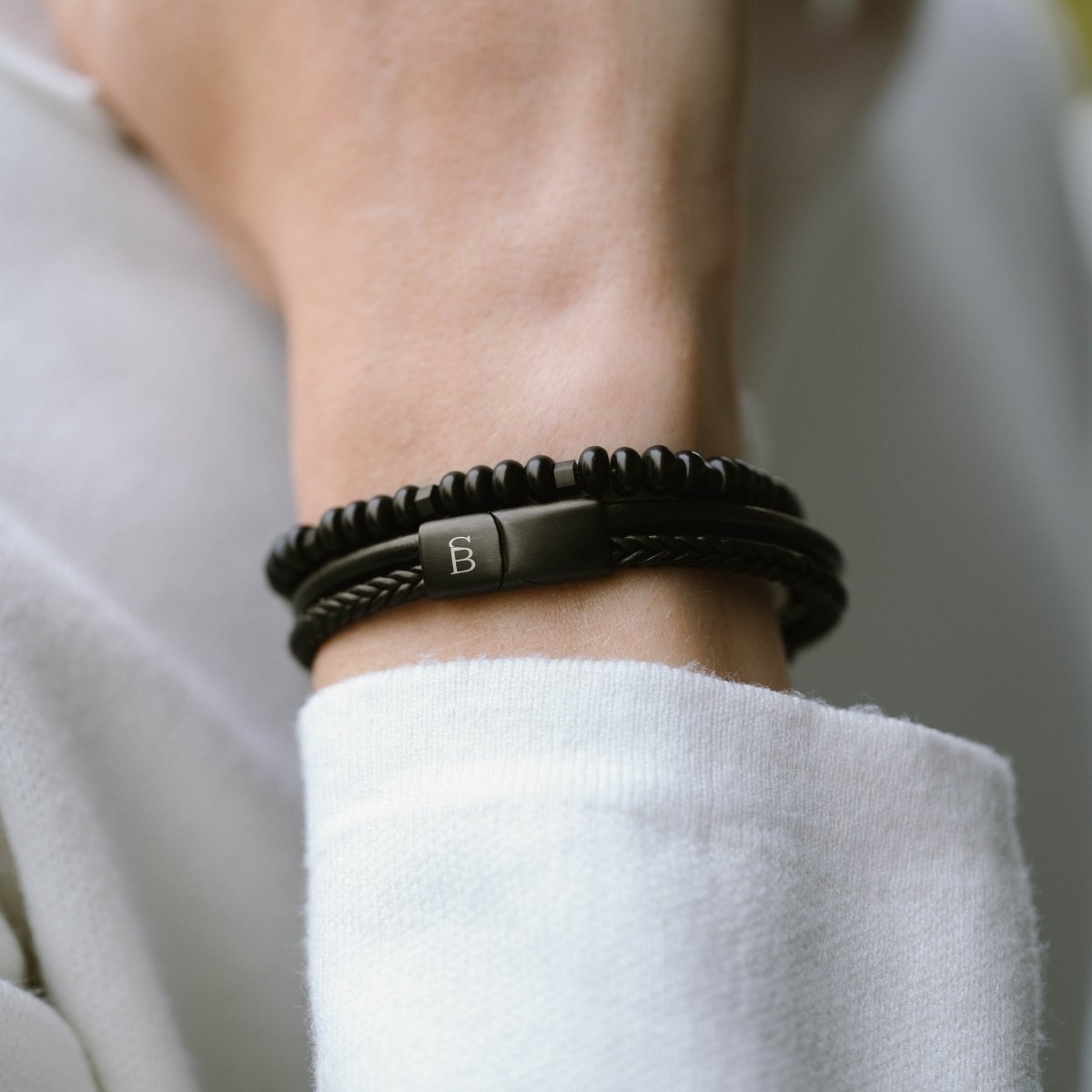 Black Edition Gemstone Bracelet Cyrus Adjustable