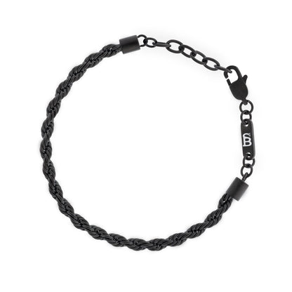Black Edition Helix 4mm Chain Bracelet Adjustable - STEEL & BARNETT