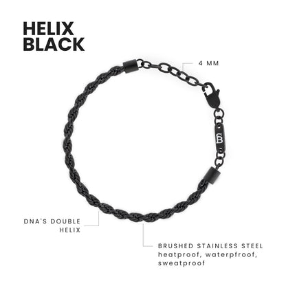 Black Edition Helix 4mm Chain Bracelet Adjustable - STEEL & BARNETT