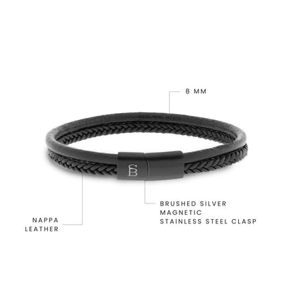 Black Edition Leather Bracelet Denby - STEEL & BARNETT